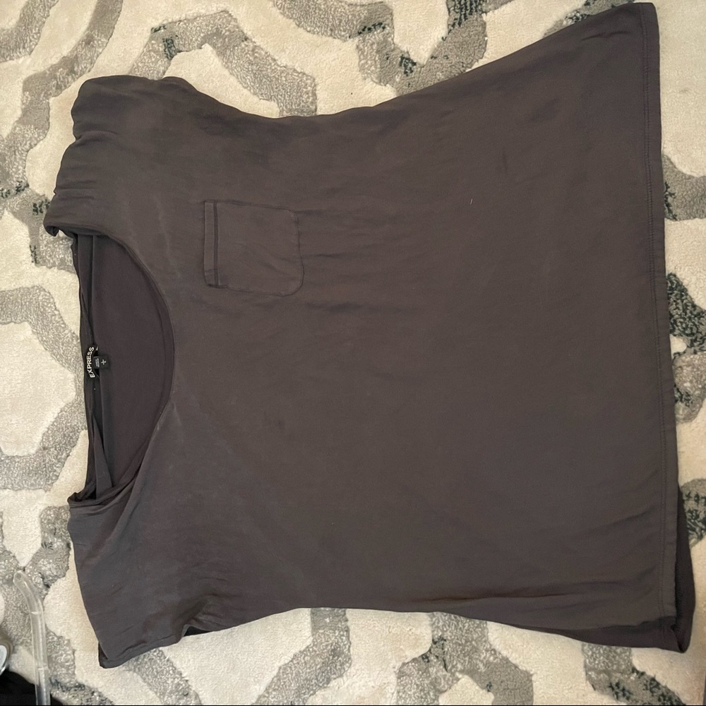 Express Satin Grey top Sz L